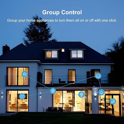 Smart Plug, WiFi Plugs Work with Alexa & Google Assistant, Smart Outlet with Timer & Group Controller, WiFi Outlet for Home, No Hub Required, ETL & FCC Certified, 2.4GHz WiFi, 16A, 2 Pack
