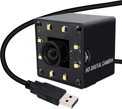 SVPRO 12MP USB Camera with Light, 4K Webcam 30fps / 1080P 120fps High Speed, IMX577 Sensor Low Light, USB Plug and Play for Lightburn, PC/Laptop, Comptible with Windows/MacOS/Linux/Android