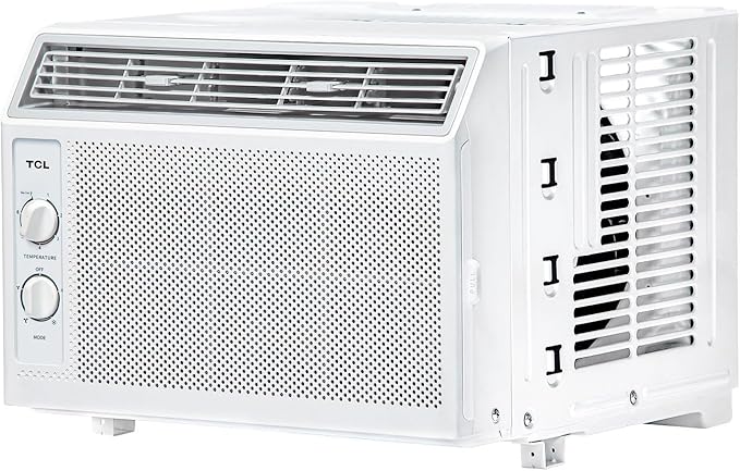 TCL 5000 BTU Window Air Conditioner, Compact Energy Efficient AC Unit with Fan & Reusable Filter for Bedroom, Living Room, Garage, Other Rooms Up To 150 Sq. Ft.