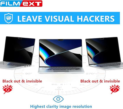 FILMEXT Privacy Screen for Macbook Pro 14 inch (2026-2021,M5 M4 M3 M2 M1), Removable Macbook pro 14.2" A3112 A3401 A2992 A2918 A2779 A2442 Privacy Laptop Screen Filter Anti-Spy/Anti-Glare/Eye Care