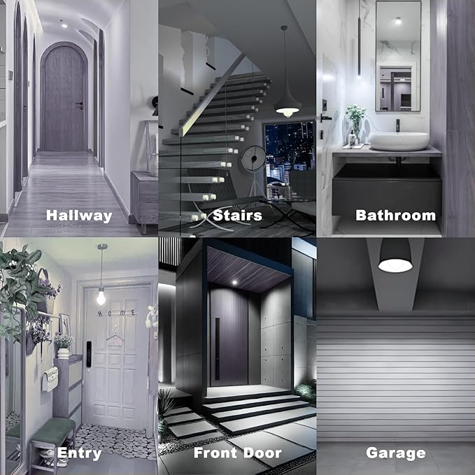 ORALUCE Motion Sensor Light Bulbs Indoor Outdoor 100 watt Equivalent, 12W Motion Activated Light Bulb 6000K Cool White, A19 E26 LED Light Bulb for Garage, Porch, Hallway, Stairs, Front Door, 2 Pack