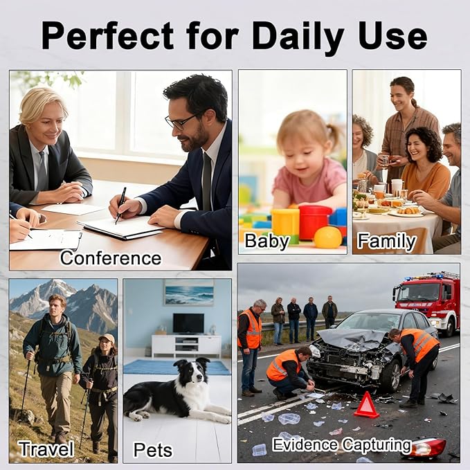 Mini Camera 1080P HD - No WiFi Camera - Portable Tiny Video Recorder with Loop Recording, Rechargeable Small Camera for Travel, Office, Warehouse(No App, No Bluetooth)