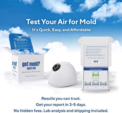 3 ROOM KIT | Test Your Air! Professional Quality Mold Test Kit for Home - All Fees Included - 1, 2 & 3-Room Test Kits & Refills - Reusable BioVac™ Air Sampler - Full Mold Type & Quantity Analysis