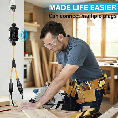 AC110-250V/20A Remote Power Switch,Dual Y Splitter Multi-Function Socket