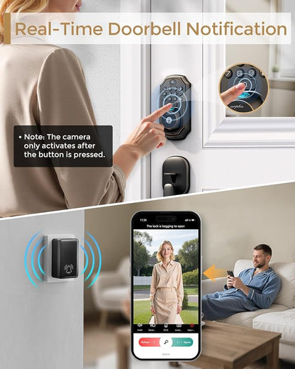 WiFi Smart Lock with Camera, 5-in-1 Keyless Deadbolt for Front Door