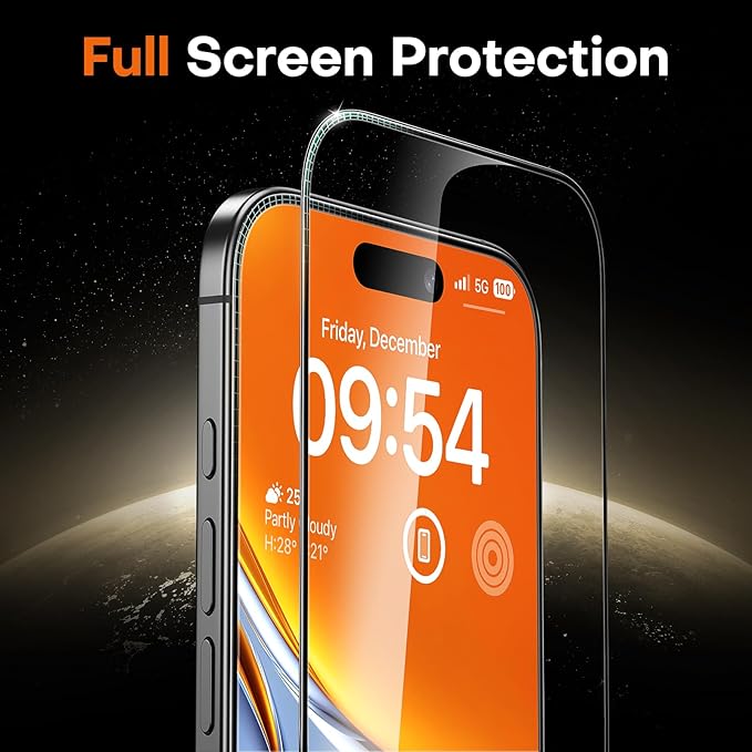 TOCOL for iPhone Air Screen Protector 6.5 inch 9H Hardness Military Grade Shatterproof HD Tempered Glass Full Coverage Easy Installation 2 Pack