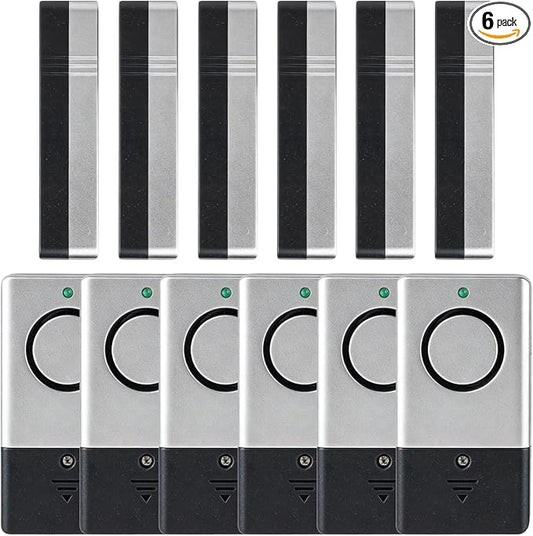 120DB Door Window Alarms for Kids Toddler Safety & Home Anti Intrusion, Entry Alert Chime Triggered When Opened for Store Household Apartment, 6 Pack Silver Gray