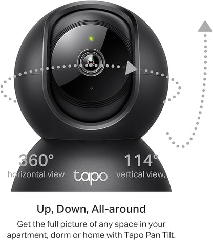 Tapo 2K Indoor Pan/Tilt Wired Security Camera - Works as a Baby Monitor & Pet Camera, Motion Detection, 2-Way Audio, Siren, Night Vision, No-Subscription Local Storage or Optional Cloud, C211 (2-Pack)