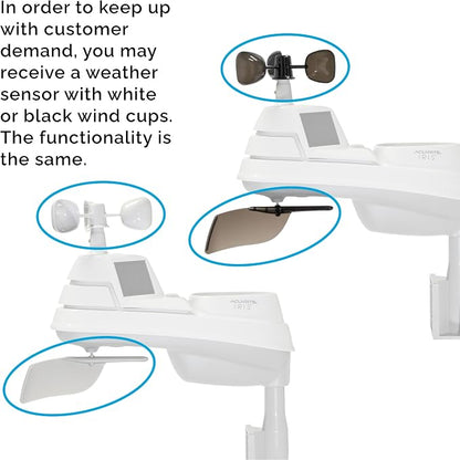 AcuRite Iris (5-in-1) Home Weather Station with Direct-to-Wi-Fi Wireless Display and Alerts for Remote Monitoring Indoor/Outdoor Temperature and Humidity with Wind Speed/Direction (01544M)