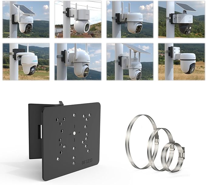 Pole Mount for for AOSU D1 SE/Lite/Max,eufy Solocam S340/E30,Reolink Argus PT 3MP/4MP/5MP/2K ANSQUE(GU01/SA01),SEHMUA,TP-Link Tapo Outdoor Pan/Tilt Wi-Fi,Cinnado B6 Security Cameras (Black)