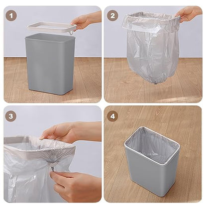 Yatmung 3 Pack - Small Trash Can with Lid for Bathroom 2.5 Gallon Automatic Trash Cans Touchless - Bedroom, Kitchen, Office - Slim Smart Garbage Can - Motion Sensor Trash can Bathroom (Grey)