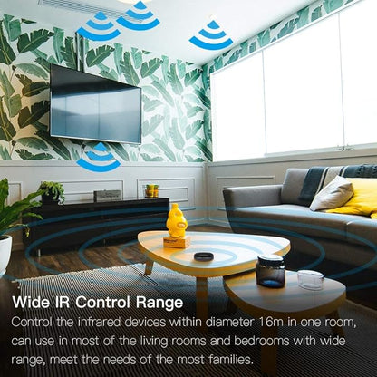 MOES WiFi Smart IR Remote Controller Smart Home Infrared Universal Remote Blaster,One for All Control AC TV DVD CD AUD SAT etc,Compatible with Alexa and Google Assistant,No Hub Required