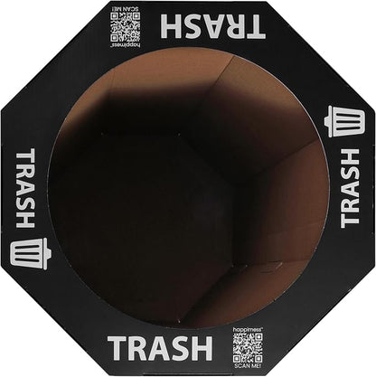 happimess Fleur 25 Gal Trash Can Bin, Bridal Black, Set of 2