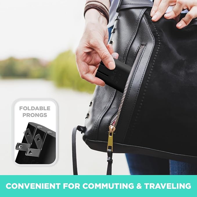iHome Slim 2-Port USB Wall Charger, Flat Multiport Travel Plug Adapter | Dual USB-A ports, 2.4A Rapid Charge, Foldable Prongs, Slim Design, Compatible with iPhone, Android, iPad, AirPods for Home
