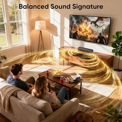 Saiyin 11.7-inch Sound Bar, Small Size & Big Power, Powered by AC Adapter