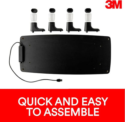 3M Monitor Computer Stand, 21.6 in x 9.4 in, 4 Port USB Hub | Height Adjustable Monitor Riser For Desk, Office, Home With Underneath Storage Space, No Skid