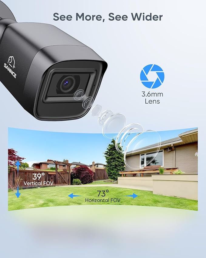 SANNCE 1080P Security Camera System 8CH Home Surveillance DVR and 8PCS 1080P Weatherproof Outdoor CCTV Camera with 100ft Night Vision, Easy Remote Access, Smart Playback(1TB HDD)