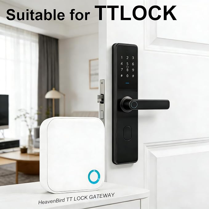 G5 Gateway for TTLOCK Smart Door Locks, Dual Band | 2.4GHz and 5GHz WiFi, Remote Access Control, Real-Time Monitoring, White