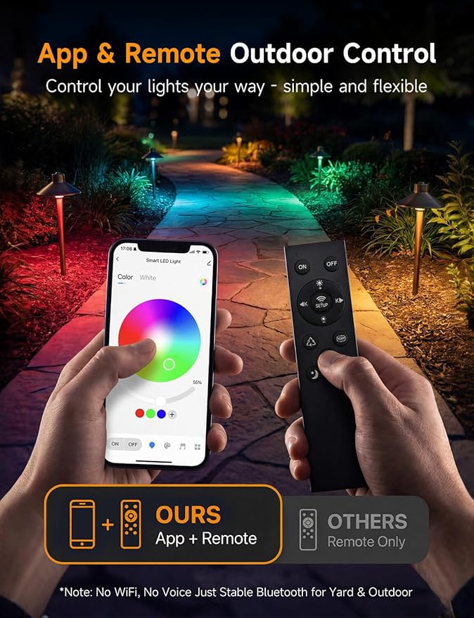 Gardenreet RGBCW G4 LED Bulb, 12V Low Voltage Bi-Pin Dimmable Halogen Replacement for Outdoor Landscape Light & Indoor RV Marine Cabinet Light, Color Changing/Warm White, App & Remote Control, 12 Pack