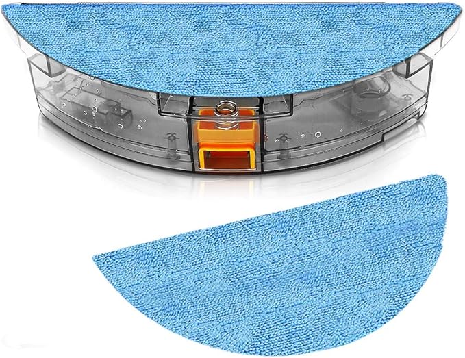 Wet Mop Dust Bin Attachment - Large Capacity 350mL Water Tank and 2 Microfiber Mop Pad - Adjustable Flow Rate - Compatible w/ PUCRC660 Smart Robot Vacuum Cleaner