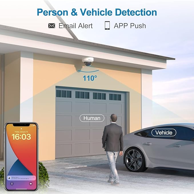 Anpviz 8 Channel 6MP PoE Security Camera System, 8X 6MP Wired IP PoE Dome Camera with Smart AI Human Vehicle Detection, Built-in Mic,Remote Acces 4K 8CH NVR 2TB HDD, (U Series)