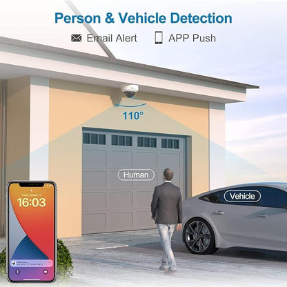 Anpviz 8 Channel 6MP PoE Security Camera System, 8X 6MP Wired IP PoE Dome Camera with Smart AI Human Vehicle Detection, Built-in Mic,Remote Acces 4K 8CH NVR 2TB HDD, (U Series)