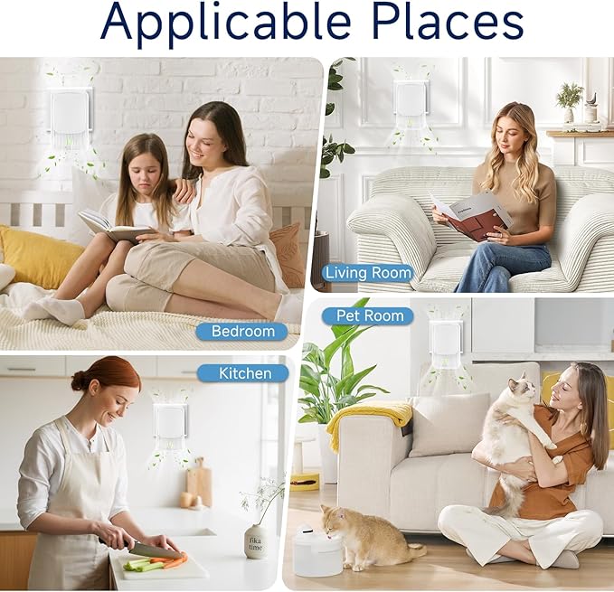 Plug In Negative Ion Air Purifier – 4 Pack Quiet Air Ionizers, Mini Air Fresheners for Home, Bedroom, Office, Kitchen, Portable Odor Eliminator for Smoke, Dust, Pet Smell