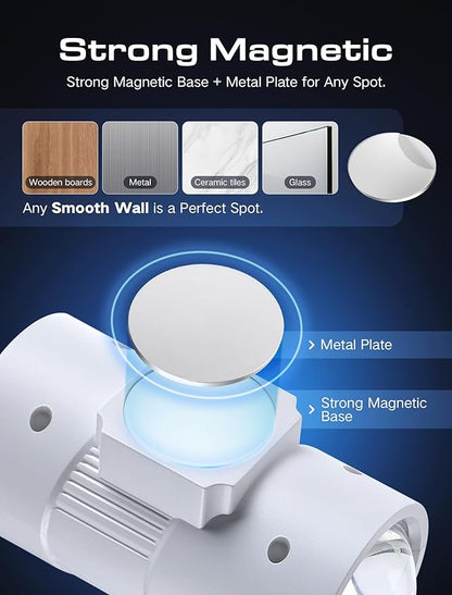 Rechargeable RGB Motion Sensor Night Light, Color Changing LED Night Light with Stick-on Magnet, 4-Level Adjustable Brightness, Nightlights for Bedroom, Bathroom, Hallway, Stairs, Closet, 1-Pack