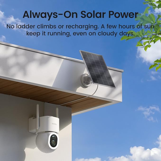 aosu D1 Max, 4K 8MP Solar Security Camera Wireless Outdoor
