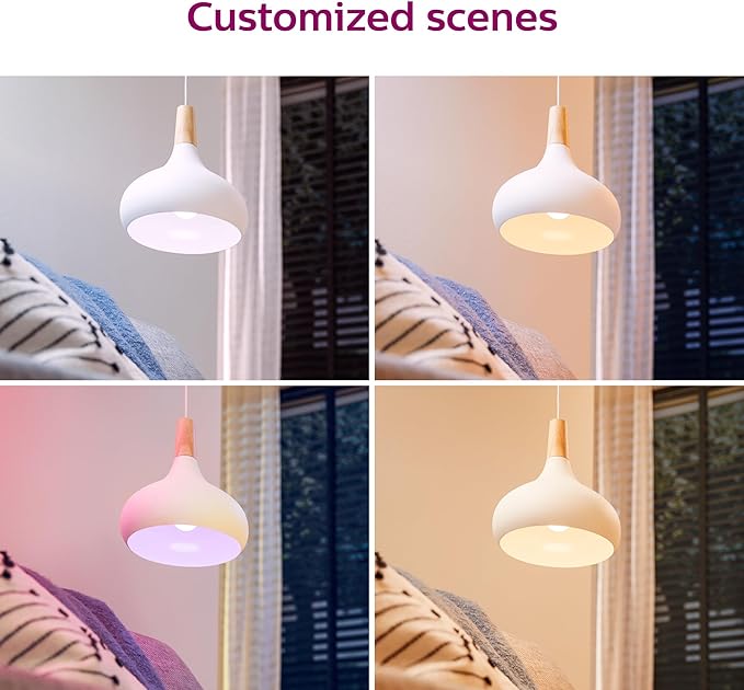 Philips Smart 65W BR30 Color LED Smart Bulb 4-Pack -E26- Indoor - Connects to Your Existing Wi-Fi - Control with Voice or App + Activate with Motion - Matter Compatible