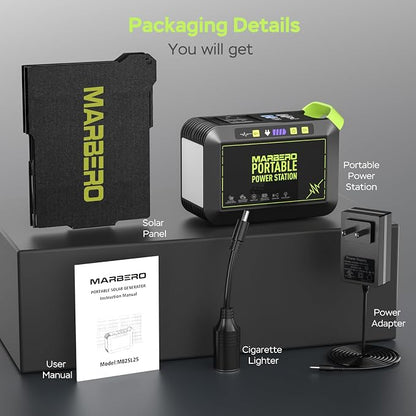 MARBERO Solar Powered Generator 88Wh, 120W Surge with 25W Solar Panel Kit