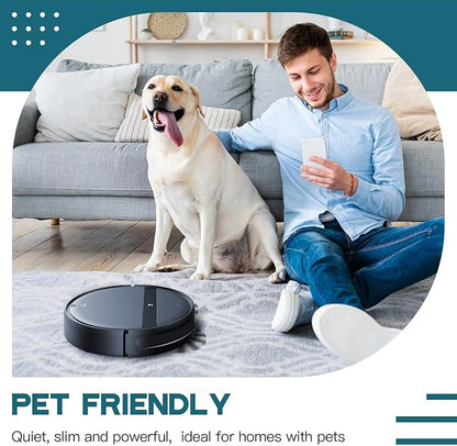 Kilgone Robot Vacuum Cleaner, Set Schedule, Automatic-Recharge, Quiet,Slim, Robotic Vacuum Tangle-Free, Ideal for Pet Hair/Carpet/Hard Floor