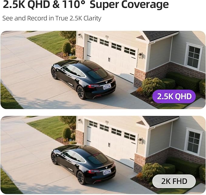 2.5K Wireless Home Security Cameras 4-Pack, Outdoor WiFi Non-Subscription AI Person Detection, 4MP Color Night Vision, Full Duplex 2-Way Audio, IP66 Waterproof Battery Powered, U.S. AWS Cloud