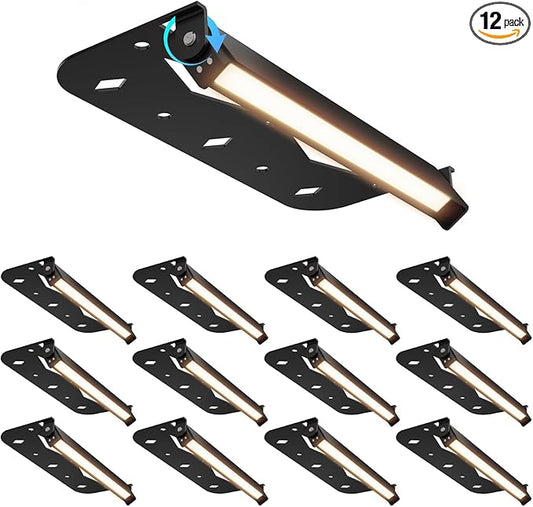Teekuv 12 Pack 7 Inch Retaining Wall Lights, 5W LED Hardscape Lighting, 12V AC/DC Low Voltage Landscape Wall Lights, 2700K Soft White Waterproof Outdoor Step Lights for Patio Walls Stairs, Black, ETL