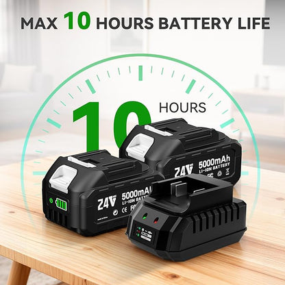 Cordless Ozone Generator - 1,000,000mg/h Professional Grade Covers 10000 Sq-Ft+, 2026 Upgraded Portable Deisgn with 2x 5000mAh Battery for 8-10 Hours Use, With Remote Control, Black