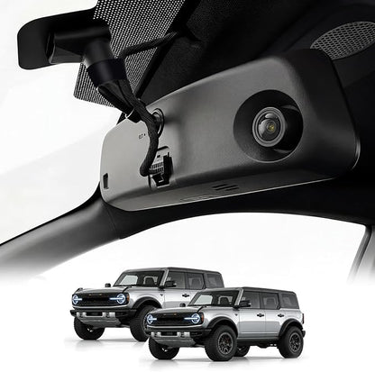 KCV 4K Mirror Dash Cam for Ford Bronco (Non-Sport Model) 2021–2025, Front 4K + Rear 1080P Camera, Integrated Replacement OEM Look, Plug & Play, Includes Free 64GB Card