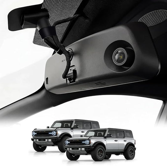 KCV 4K Mirror Dash Cam for Ford Bronco (Non-Sport Model) 2021–2025, Front 4K + Rear 1080P Camera, Integrated Replacement OEM Look, Plug & Play, Includes Free 64GB Card