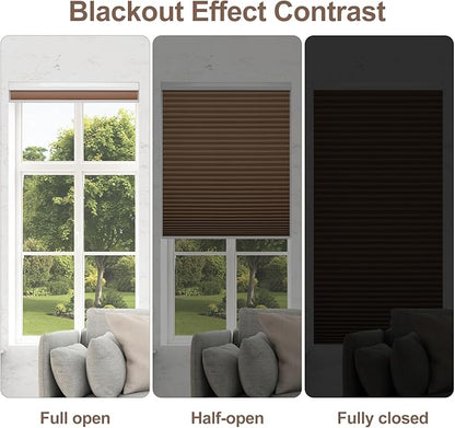 Godark Motorized Blackout Cellular Shades Compatible with Alexa/Google Home Electric Blinds Smart Honeycomb Shades for Windows Automatic Blinds with Remote Custom Size-Brown