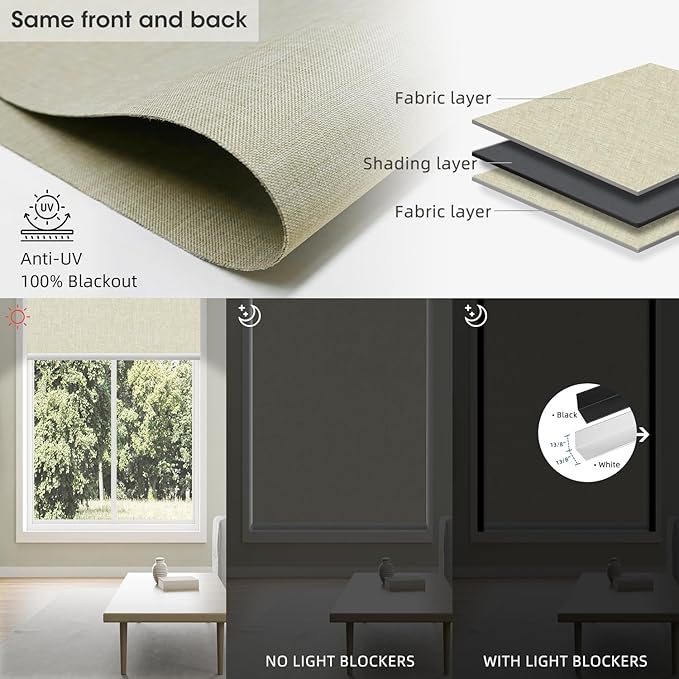 SmartWings Motorized Blinds Dual-Sided Cordless Smart Blackout Shades, Custom Size, Rechargeable Battery, Work with Matter/Apple HomeKit, Alexa, Thread/Zigbee, Remote Optional, Bouvardia Cream