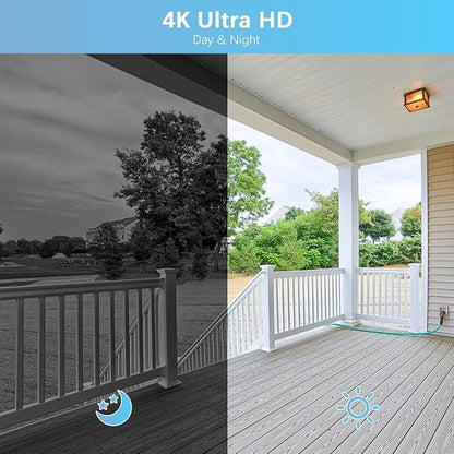 【130° Ultra Wide-Angle & Motion Detection】 4K 8MP Outdoor Home POE Extended Security Camera,Bullet PoE IP Cameras with 18.3M LAN Cable