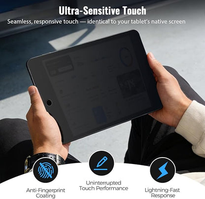 Matte Privacy Screen Protector for iPad 9th Generation 10.2 Inch 2022, Anti Spy Private Filter for iPad 8th/7th Gen 10.2", High Sensitive Bubble-Free Easy Install Black Security Screen, 1 Pack