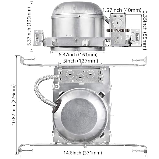 TORCHSTAR 8-Pack 6 Inch Shallow New Construction Recessed Lighting Housing, IC Rated & Air Tight Ceiling LED Downlight Can with J-Box, ETL Listed Slim/Narrow Can Light Housing, TP24 Connector