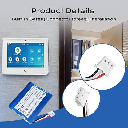 300-10186 Lithium Ion Battery Replacement for ADT Command Smart Security Panel, 9600mAh 3.6V High Capacity, Compatible with ADT5AIO-1 ADT7AIO-1, Tools Included