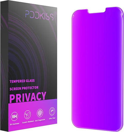PDDKISS Compatible for iPhone 13 Pro Max Privacy Screen Protector/iPhone 14 Plus Screen Protector 6.7 Inch, Purple Gradient Anti Spy Anti Blue Light HD Tempered Glass Easy Installation