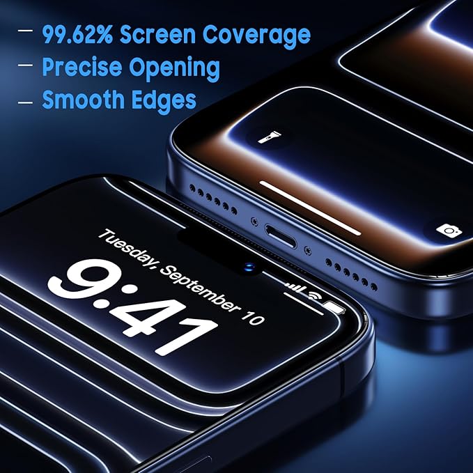 Uyiton Compatible with iPhone 17 Pro Matte Screen Protector - Anti-Fingerprint [Easy to Install] Shatterproof Full Coverage Smooth as Silk 9H Tempered Glass Screen Cover, 2 Pack