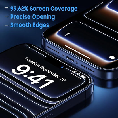Uyiton Compatible with iPhone 17 Pro Matte Screen Protector - Anti-Fingerprint [Easy to Install] Shatterproof Full Coverage Smooth as Silk 9H Tempered Glass Screen Cover, 2 Pack