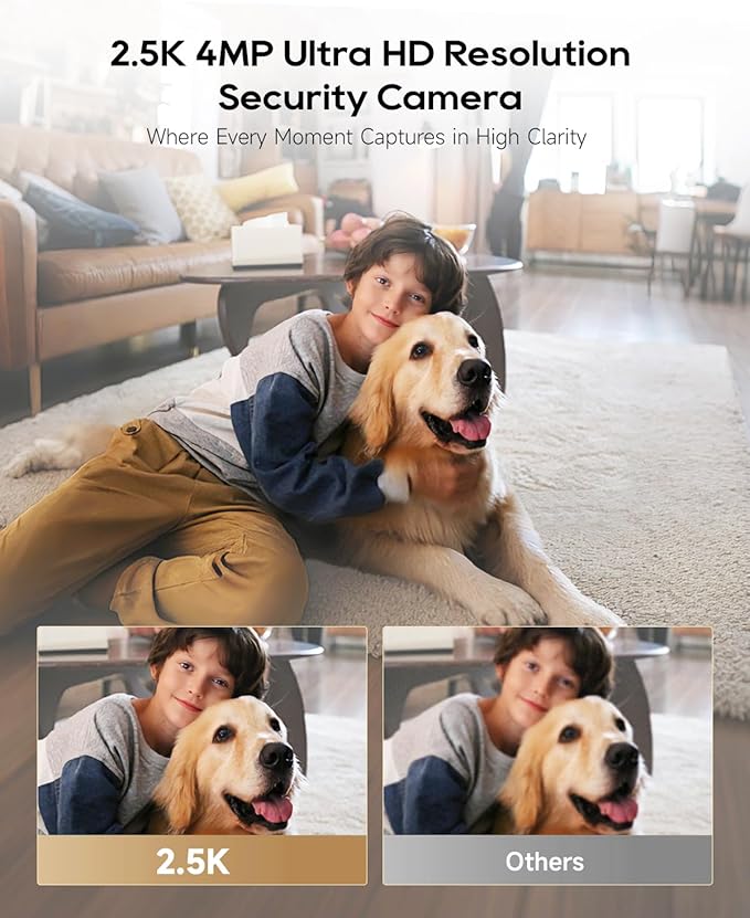 DREAME 2.5K 4MP Pet Dog Camera, Security Cameras Wireless Indoor, Dual-Band 5G/2.4G Wi-Fi, Auto-Tracking, 360° Pan-Tilt, Cloud & Local Storage, Physical Privacy Mode, Work with Alexa & Google, Grey