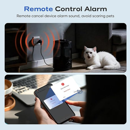 Power Failure Alarm WiFi, Newest Smart Power Outage Alarm with App Remote Cancel Device Alert & Custom Alert Time, 2 Sockets Home Power Loss Alarm for Freezer, GFCI Trips, Sump Pump, Pet Feeder