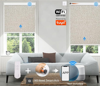 Tuya WiFi Smart Roller Shade Motor for 1.5" (38mm) Tubes – Compatible with Alexa & Google Home – App/Timer Control – No Hub Needed – DIY Electric Motor for Roller Blinds & Shades
