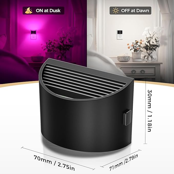 DORESshop Night Light, Night Lights Plug into Wall, Adjustable, RGB | 3 Level Brightness Adjustable Plug in Night Light, Dusk to Dawn Sensor, Nightlights for Adults, Bedroom, Bathroom, 2 packs